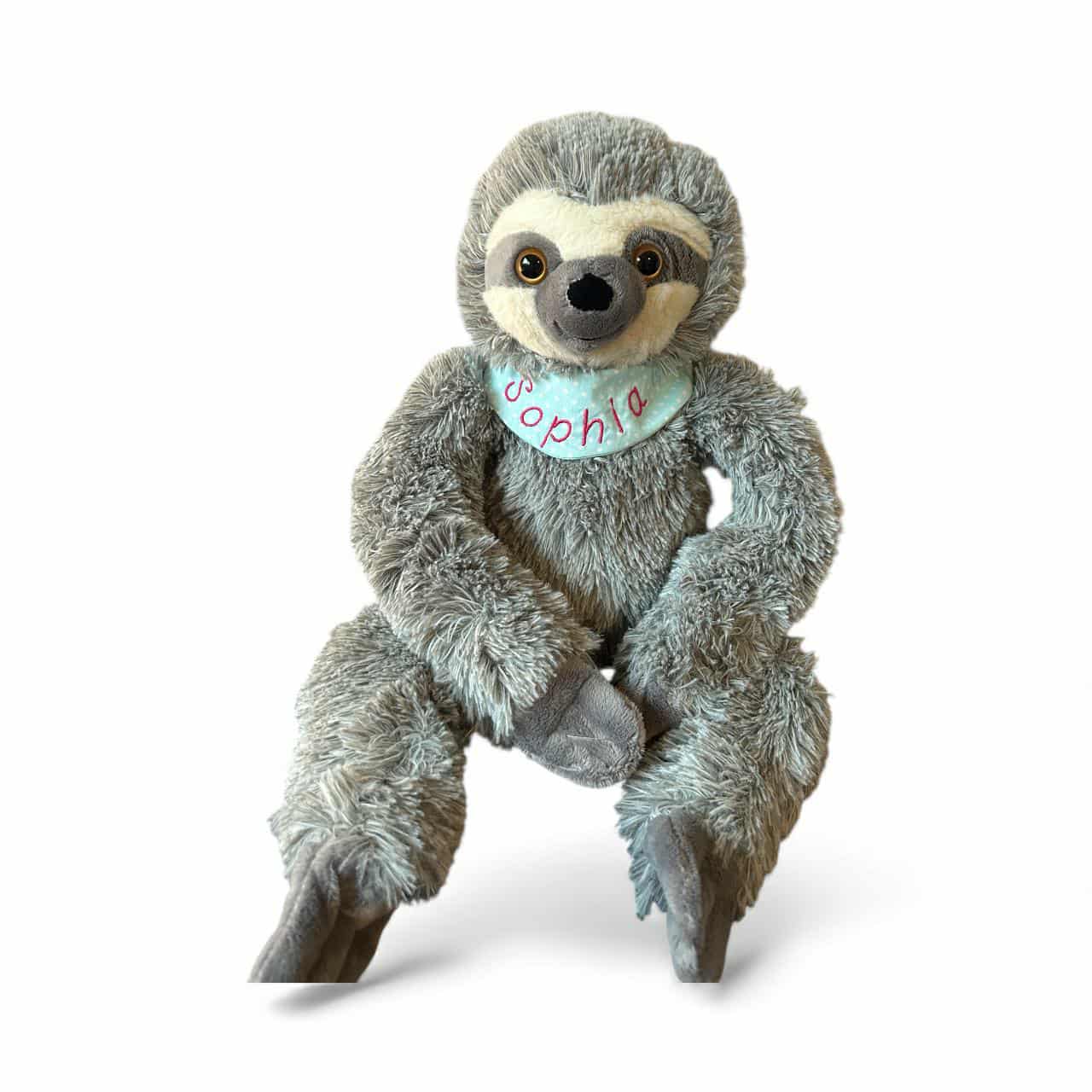 Uwe das Faultier - personalisiertes Kuscheltier mit Namenshalstuch in unterschiedlichen Designs