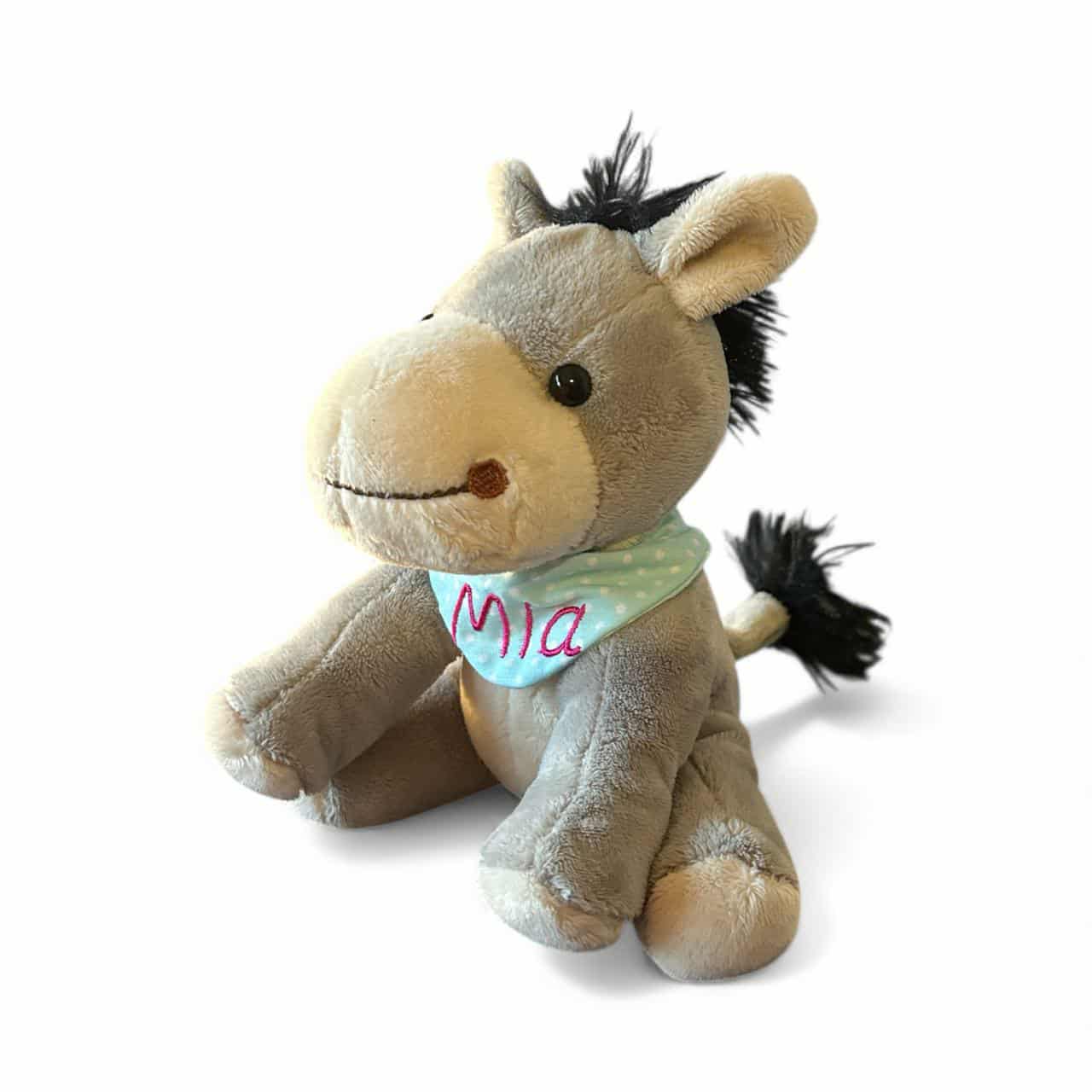 Jenny die Eselin - personalisiertes Kuscheltier mit Namenshalstuch in unterschiedlichen Designs