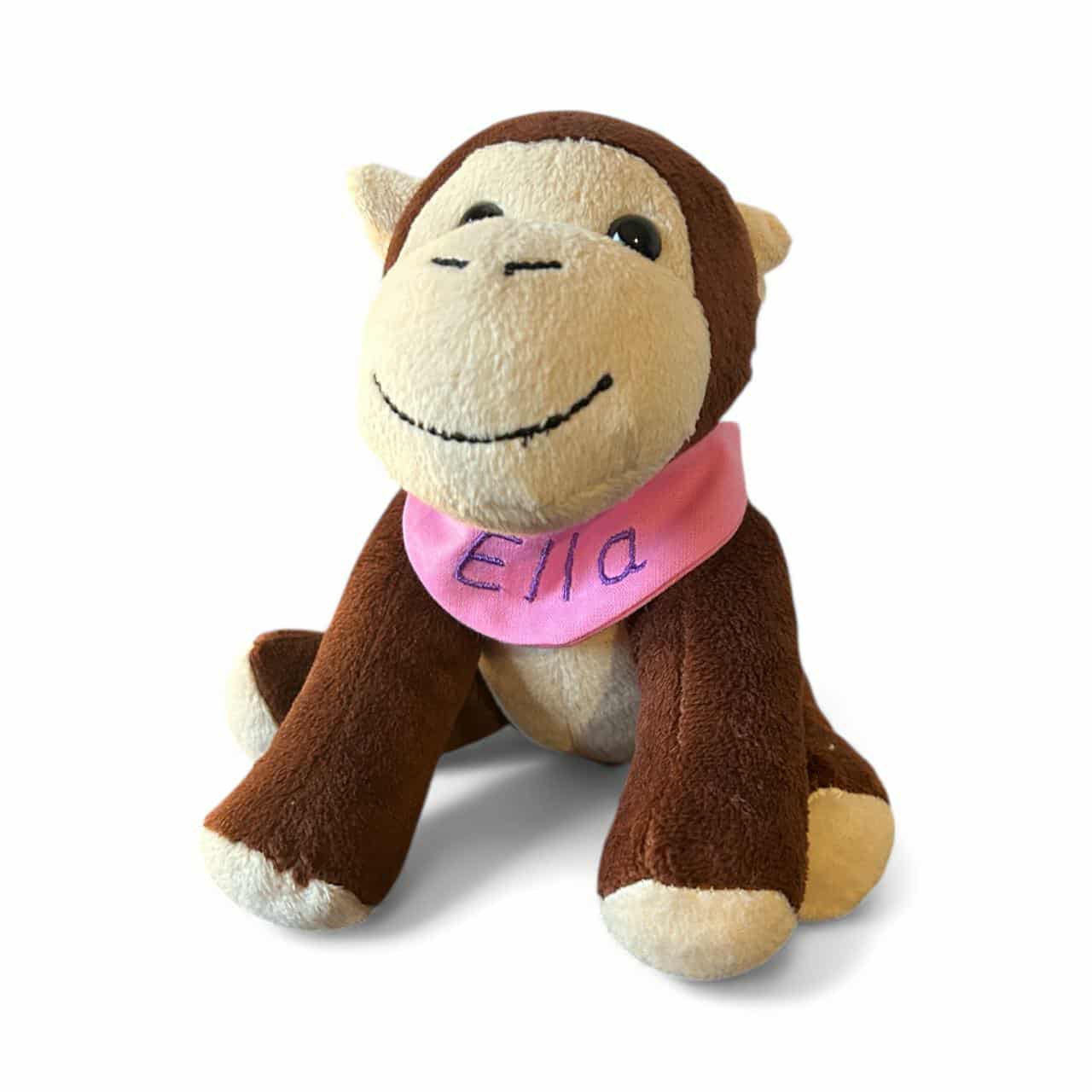 Charly das Äffchen - personalisiertes Kuscheltier mit Namenshalstuch in unterschiedlichen Designs