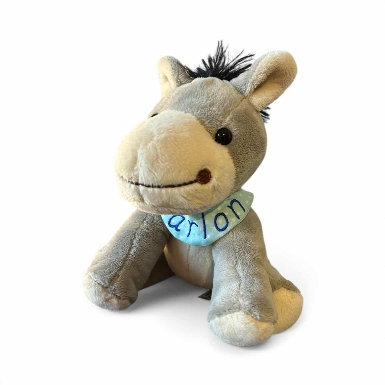 Jenny die Eselin - personalisiertes Kuscheltier mit Namenshalstuch in unterschiedlichen Designs