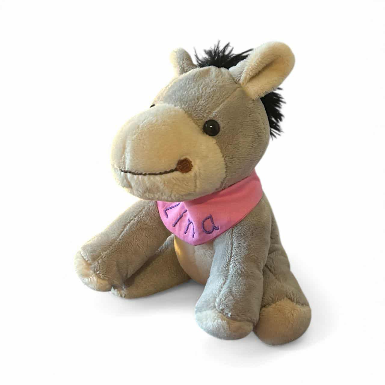 Jenny die Eselin - personalisiertes Kuscheltier mit Namenshalstuch in unterschiedlichen Designs