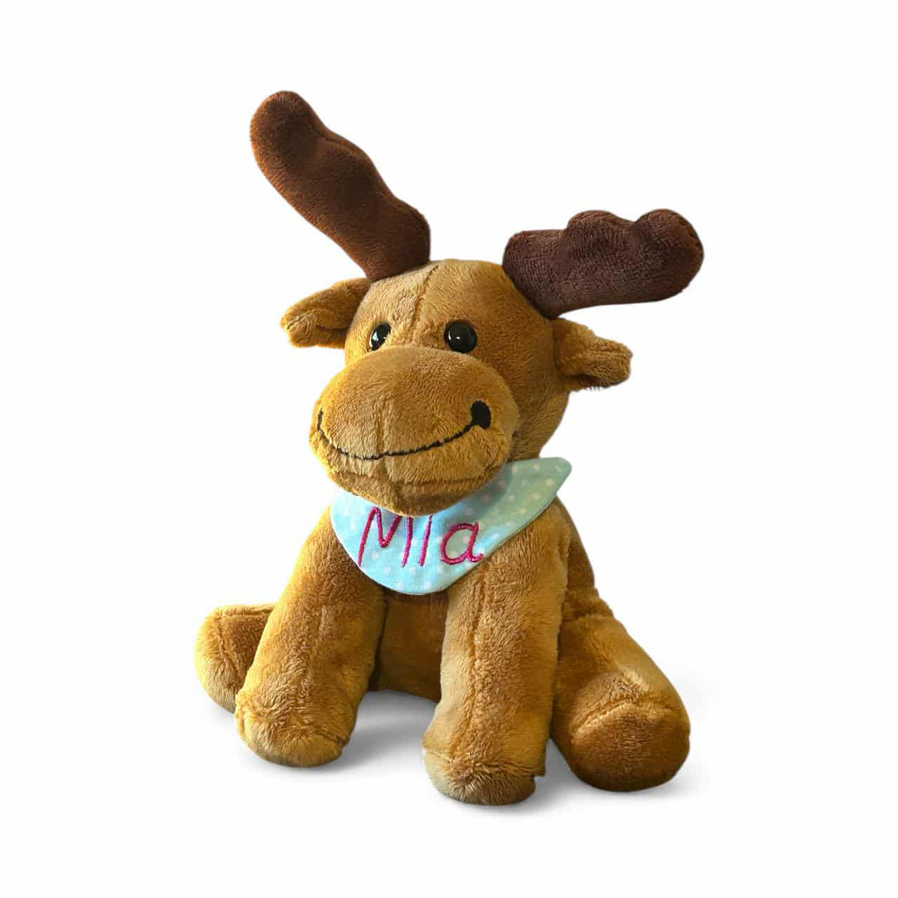 Elchbert der Elch - personalisiertes Kuscheltier mit Namenshalstuch in unterschiedlichen Designs