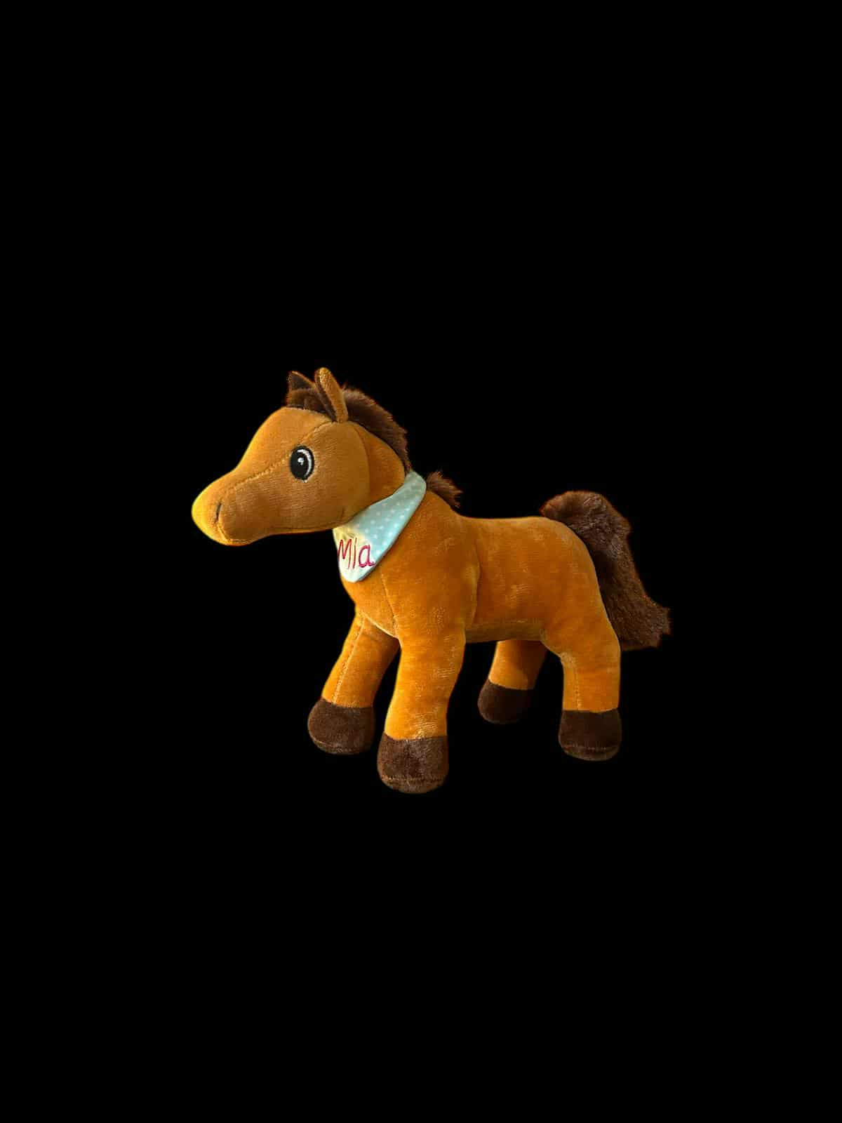Polly das Pferd - personalisiertes Kuscheltier mit Namenshalstuch in unterschiedlichen Designs