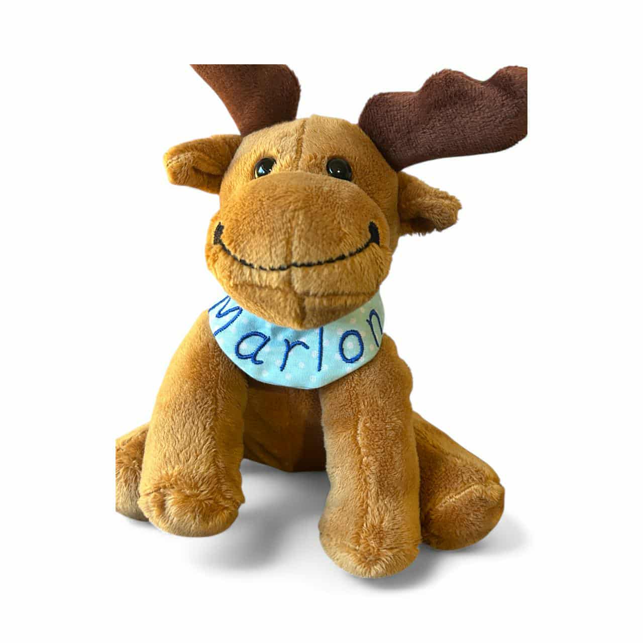 Elchbert der Elch - personalisiertes Kuscheltier mit Namenshalstuch in unterschiedlichen Designs
