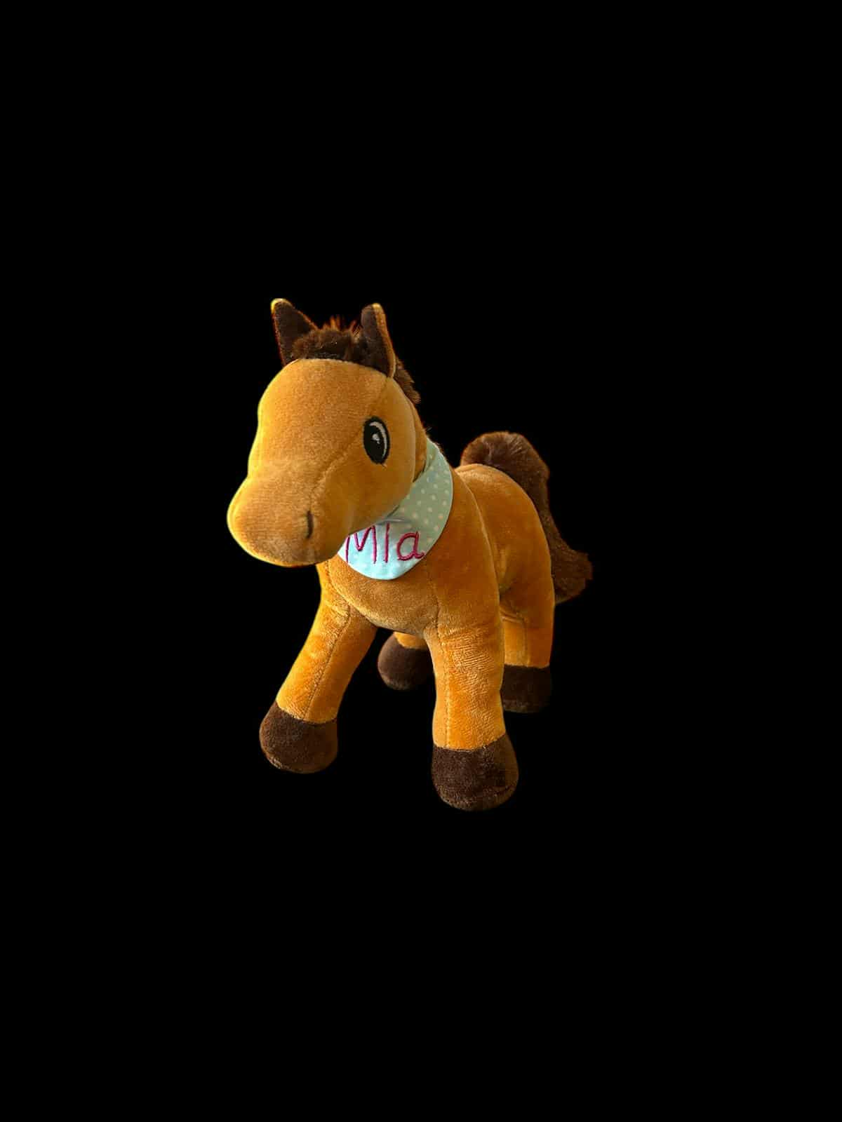 Polly das Pferd - personalisiertes Kuscheltier mit Namenshalstuch in unterschiedlichen Designs