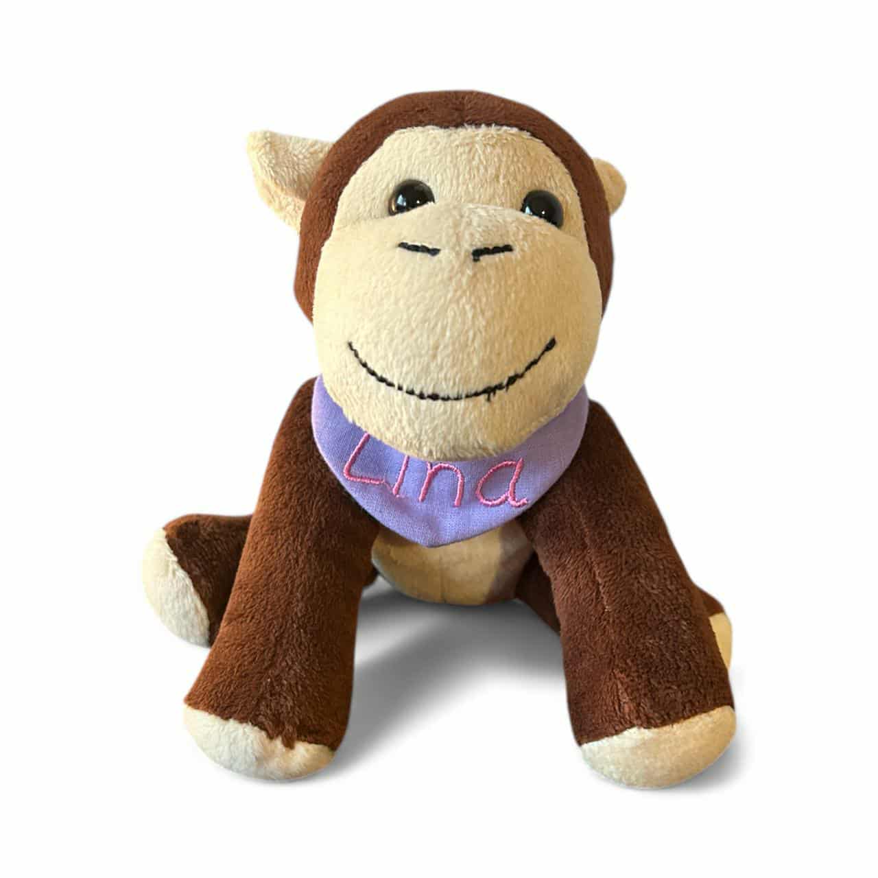 Charly das Äffchen - personalisiertes Kuscheltier mit Namenshalstuch in unterschiedlichen Designs
