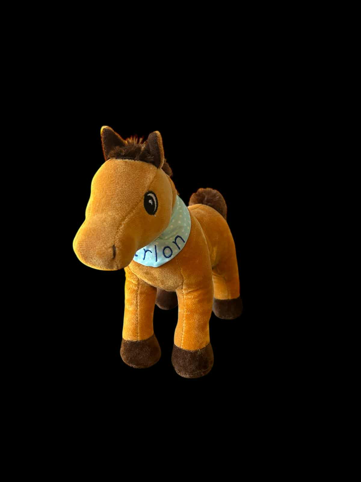 Polly das Pferd - personalisiertes Kuscheltier mit Namenshalstuch in unterschiedlichen Designs