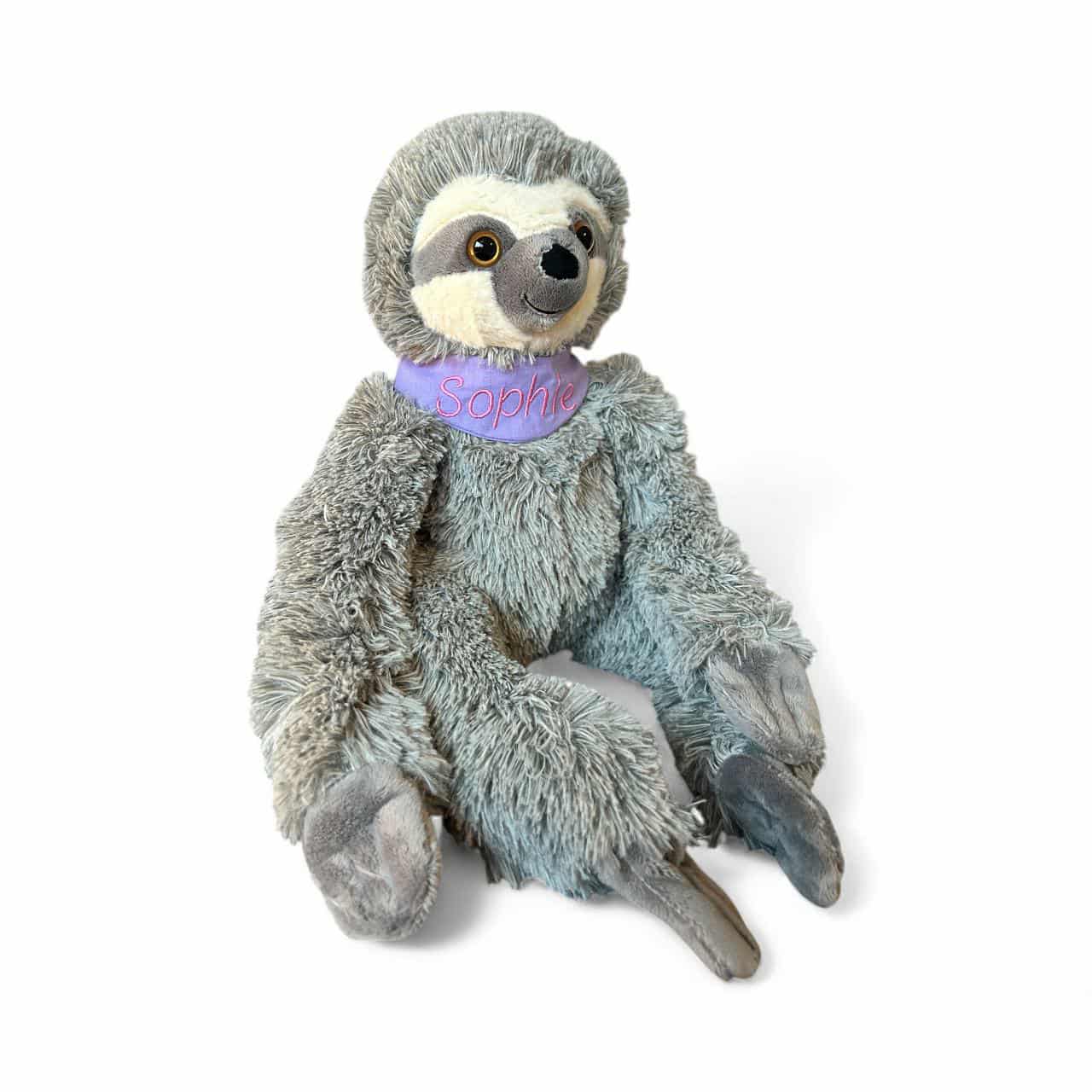 Uwe das Faultier - personalisiertes Kuscheltier mit Namenshalstuch in unterschiedlichen Designs