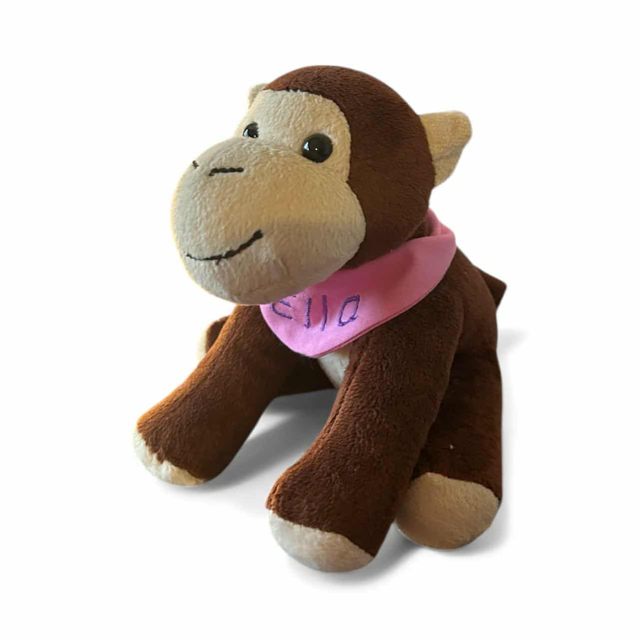 Charly das Äffchen - personalisiertes Kuscheltier mit Namenshalstuch in unterschiedlichen Designs
